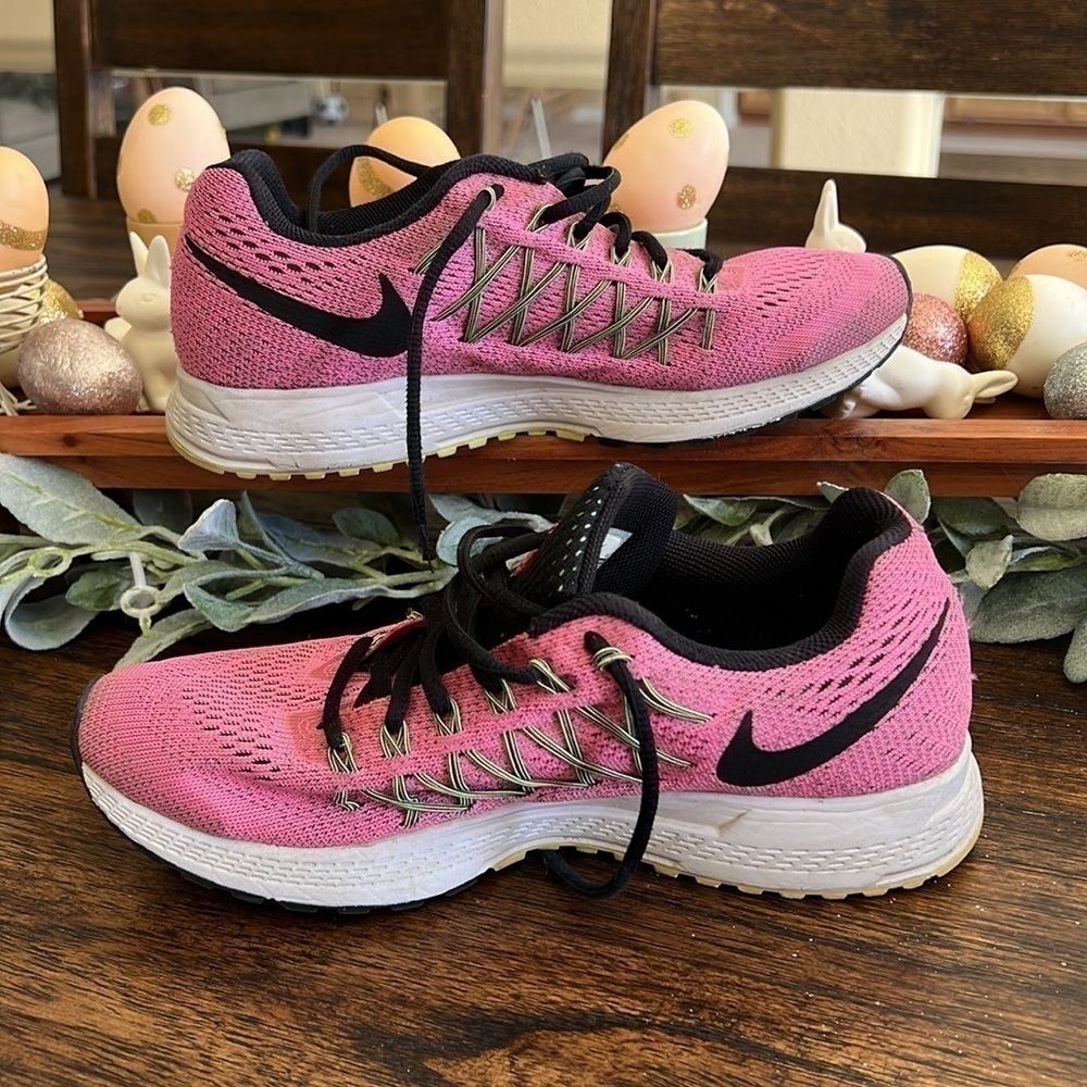 Nike Womens Air Zoom Pegasus 32 Pink Pow/Barely Volt/Ghost Green/Black Sneak 8.5 - Picture 8 of 9